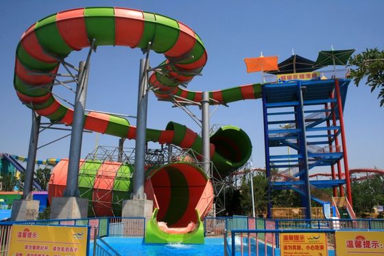 Giá tốt. Commercial Water Park Slide with 600 m³/h Water Flow 90 Kw Power and 117m Length Fiberglass Construction trực tuyến