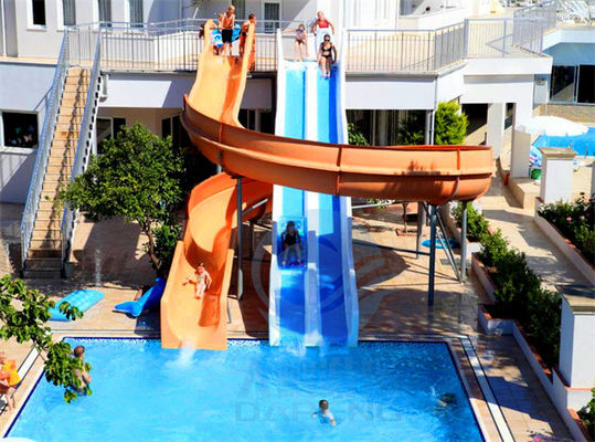 Giá tốt. Rainbow Racing Curved Swimming Pool Water Slide Combo CE RoHS Approved trực tuyến