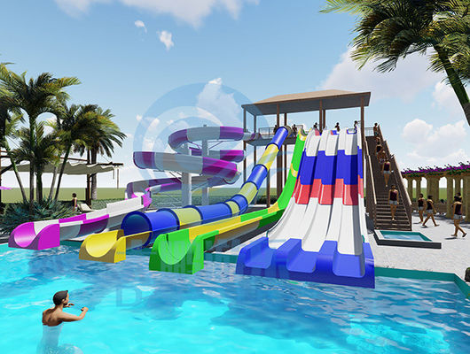 Giá tốt. Commercial FRP Swimming Pool Water Slide Combo 7m Height For All Ages trực tuyến