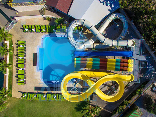 Giá tốt. Hotel 6m Swimming Pool Water Slide Set Static Proof Fiberglass Customized Color trực tuyến