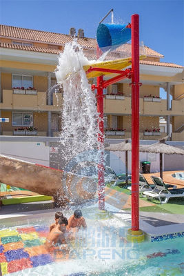 Giá tốt. Vải thủy tinh nước Splash Pad 5m Độ cao công viên nước Bucket Dump Cluster cho khu vực phun trực tuyến