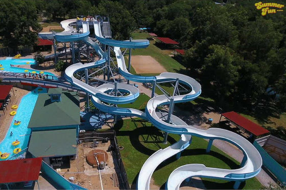 Giá tốt. OEM Outdoor Aqua Theme Adventure Park Water Slide Big 12mm Fiberglass Thickness trực tuyến