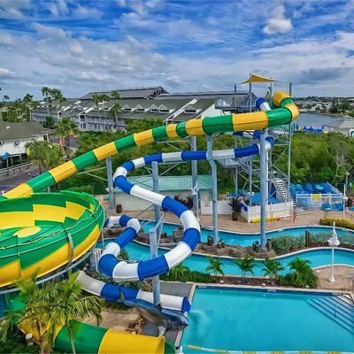 Giá tốt. Customized Colorful Fiberglass Water Park Slide for Resort Hotels Ending with Pool trực tuyến
