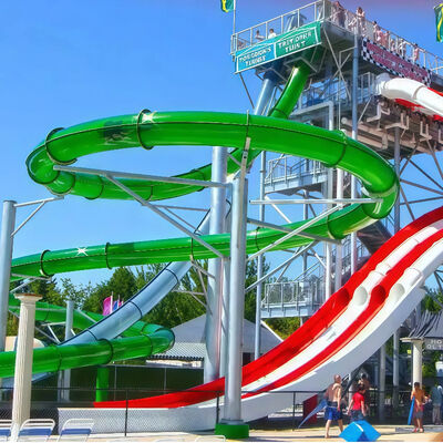 Giá tốt. Giải trí Water Slide Combination 8-10mm Fiberglass Color Customizable For Water Parks And Swimming Pools Tuổi thọ hơn 10 năm trực tuyến