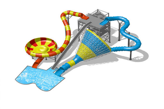Kháng UV 14m Water Park Slide Commercial Splash Bowl Và Tornado Slide Combo