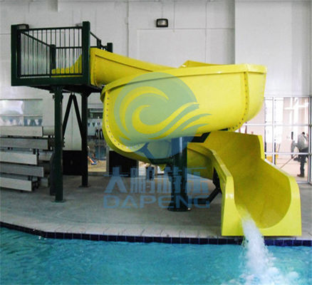 Bể bơi xoắn ốc mở màu vàng trượt 2,2m cao sợi thủy tinh tùy chỉnh