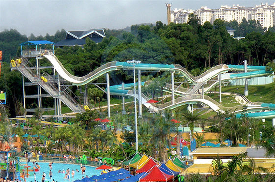 Roller Coaster Water Park Slide Stained Fiberglass Màu tùy chỉnh với hai tay đua