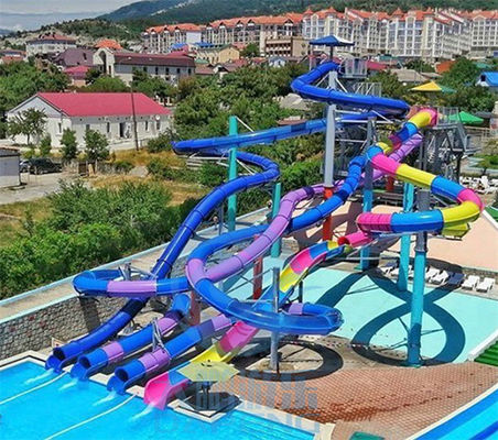 Giá tốt. Phong cách 4 làn nước trượt kết hợp Commercial Fiberglass Spiral trực tuyến
