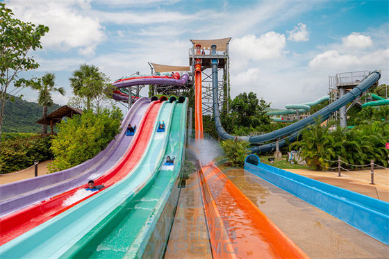 Công viên nước Twist Aqua Drop Water Slide Stained Fiberglass với một Launch Capsule Start
