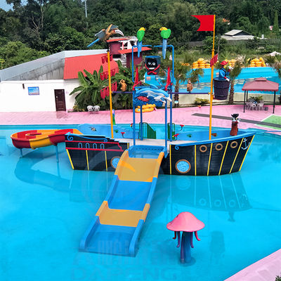 Tháp nước sợi thủy tinh trượt tàu cướp biển sân chơi chống rỉ sét công viên nước