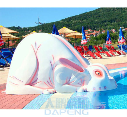 Thỏ hình Mini hồ bơi trượt thủy tinh sợi Aqua Park trượt nước cho trẻ sơ sinh