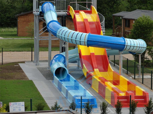 Giá tốt. Spiral Enclosed Water Slide Rainbow Racing Pool Slide With Led Light Effect trực tuyến