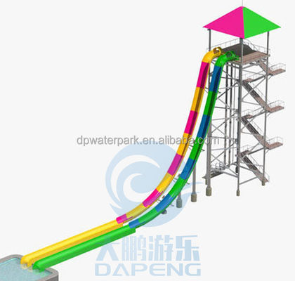Giá tốt. Người lớn Kamikaze Water Slide 12M chống tia cực tím sợi thủy tinh Công viên giải trí nước trực tuyến