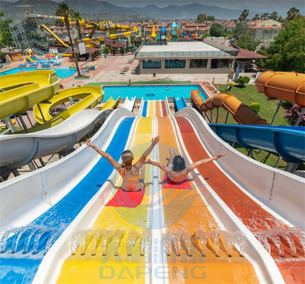 Fiberglass Mat Racer Water Slide Cluster Rainbow Water Slide Độ cao 6m