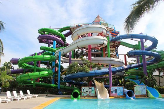 OEM Công viên giải trí nước ngoài, Sân chơi thể thao nước, Bể bơi Slide thủy tinh cho trẻ em