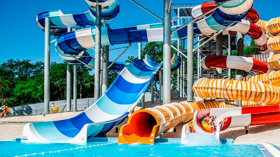 Giá tốt. Công viên nước thương mại Bể bơi thiết kế cầu vồng slide kính sợi trực tuyến