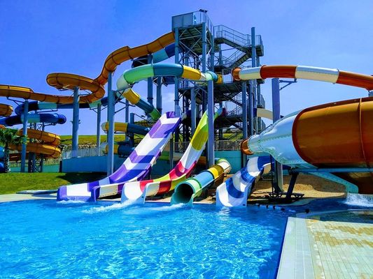 Giá tốt. Công viên giải trí nước Bể bơi ngoài trời Trẻ em sân chơi Slide sợi thủy tinh trực tuyến