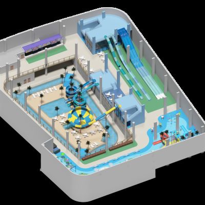 2500 mét vuông của công viên nước hai tầng trong nhà Dự án thiết kế cho mọi lứa tuổi