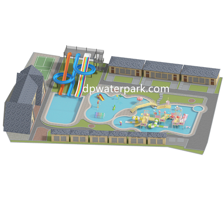 Giá tốt. Hotel Aqua Park Design Fiberglass Water Play Equipment  Customized Resort Water Park Slides With Kids Play House trực tuyến