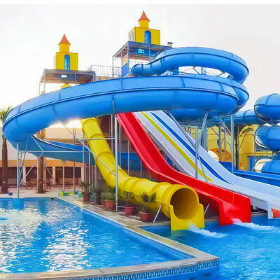 Giá tốt. Customized Fiberglass Water Slide Combination 8-10mm Thick For Commercial Water Park Swimming Pool One Year Warranty trực tuyến