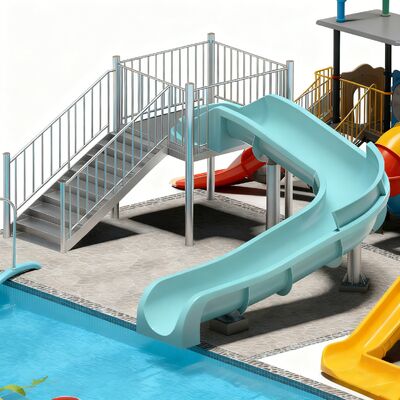 1.4m Mở thủy tinh sợi hồ bơi trượt người lớn trẻ em thiết bị trò chơi nước cho các công viên nước thương mại Để bán