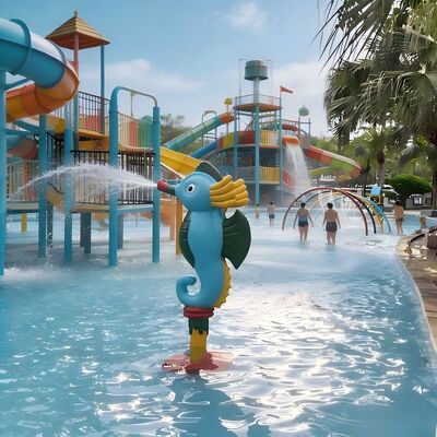 Seahorse Theme Kids Water Play Feature Đối với Commercial Splash Pad And Resort Bể bơi Công viên