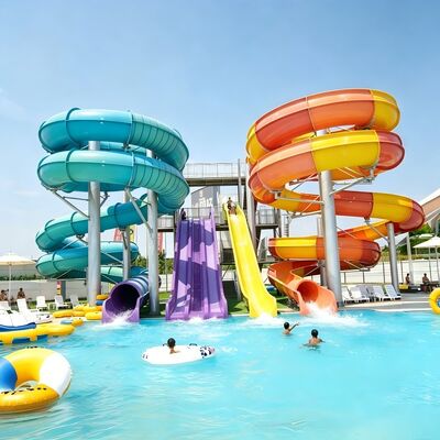 Commercial Spiral Rainbow Combination Fiberglass Water Slide cho công viên nước ngoài lớn và Aqua Resort