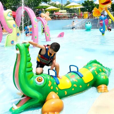 Thiết bị chơi nước bằng sợi thủy tinh hình dạng động vật và hoạt hình cho công viên nước Splash Pad Bể bơi trẻ em
