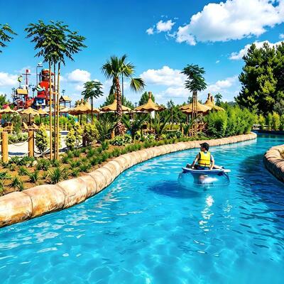 Thiết kế và thiết bị dự án sông Lazy thương mại cho công viên nước chuyên nghiệp và khu nghỉ dưỡng Aqua