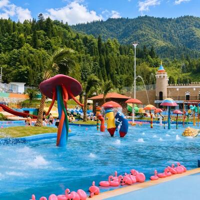 Động vật chủ đề tương tác Splash Pad với trẻ em Slide sứa trẻ em hồ bơi Sợi thủy tinh cho công viên công cộng và sân sau