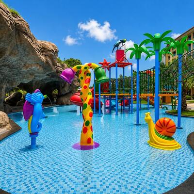 Seahorse And Snail Chủ đề trẻ em Bể bơi Công viên nước Thiết kế Splash Pad tương tác Chương trình cho Aqua Resort