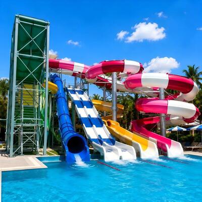 Giá tốt. Đồ bơi water slide nhà sản xuất slide thủy tinh sợi màu tùy chỉnh cho sân chơi công viên nước trực tuyến