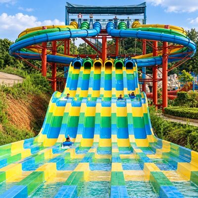 Giá tốt. Đường trượt nước cao Octopus Fiberglass Multi Lane Đường trượt nước cho công viên nước với đua online